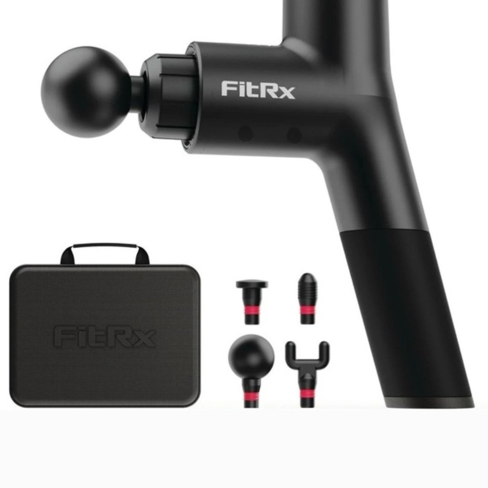 FitRx Black Massage Gun with Attachments